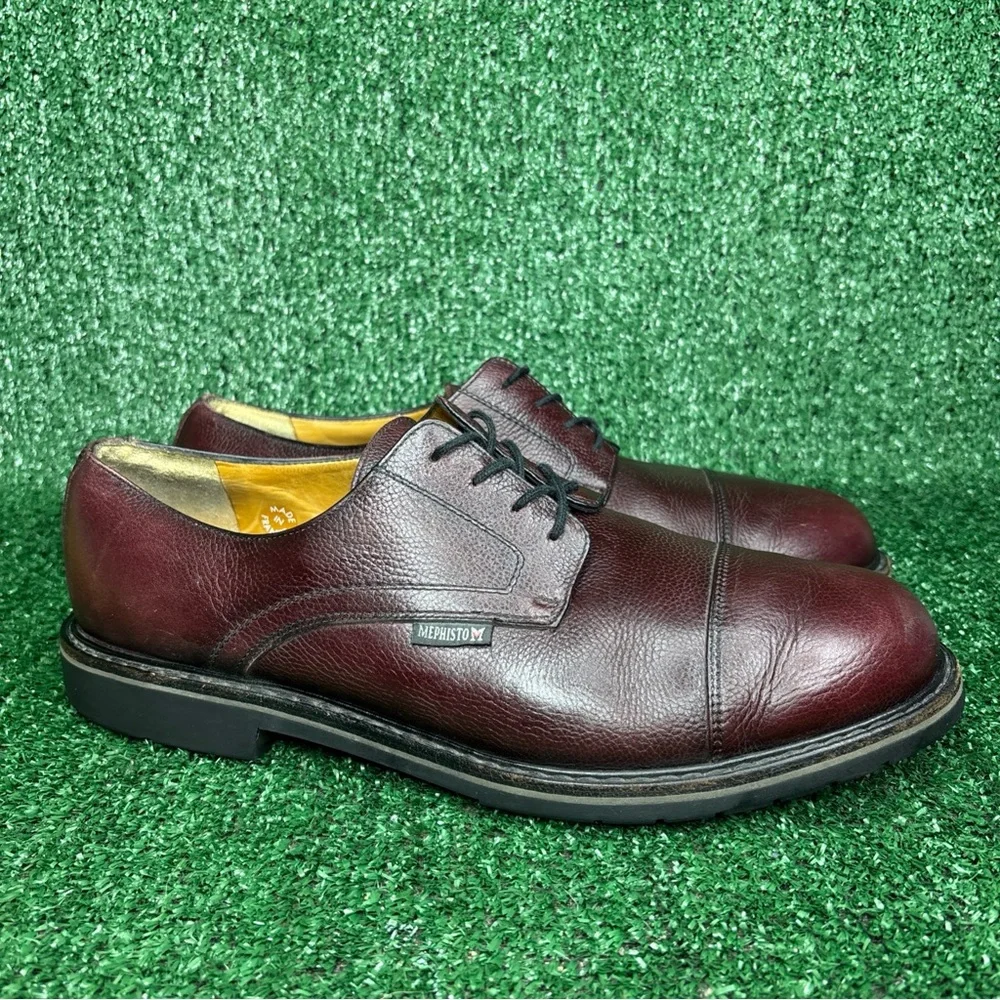 Mephisto‎ Melchior Oxfords Mens 12 Maroon Cordovan Leather Cap Toe Goodyear Welt